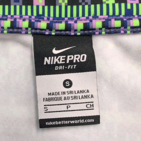 Nike Pro Dri-FIT‎ Women's Long-Sleeve Half-Zip Top S - Green Pattern - Picture 4 of 10